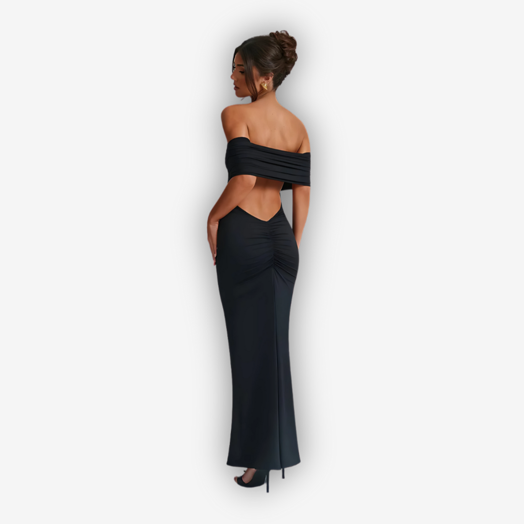Celeste Backless Maxi Dress – Strapless Bodycon Glamour
