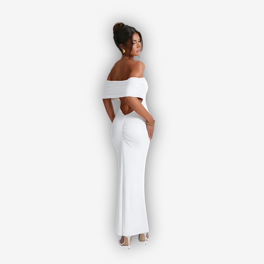 Celeste Backless Maxi Dress – Strapless Bodycon Glamour