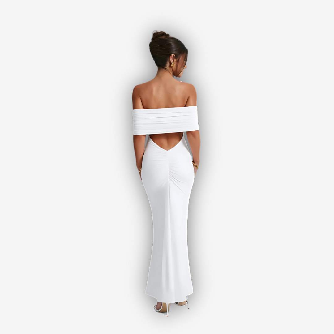 Celeste Backless Maxi Dress – Strapless Bodycon Glamour
