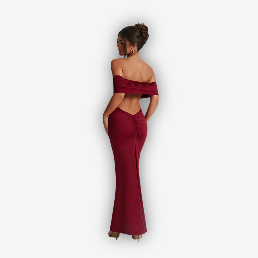 Celeste Backless Maxi Dress – Strapless Bodycon Glamour